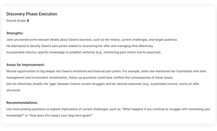 Analyze Performance & Improve with AI Feedback